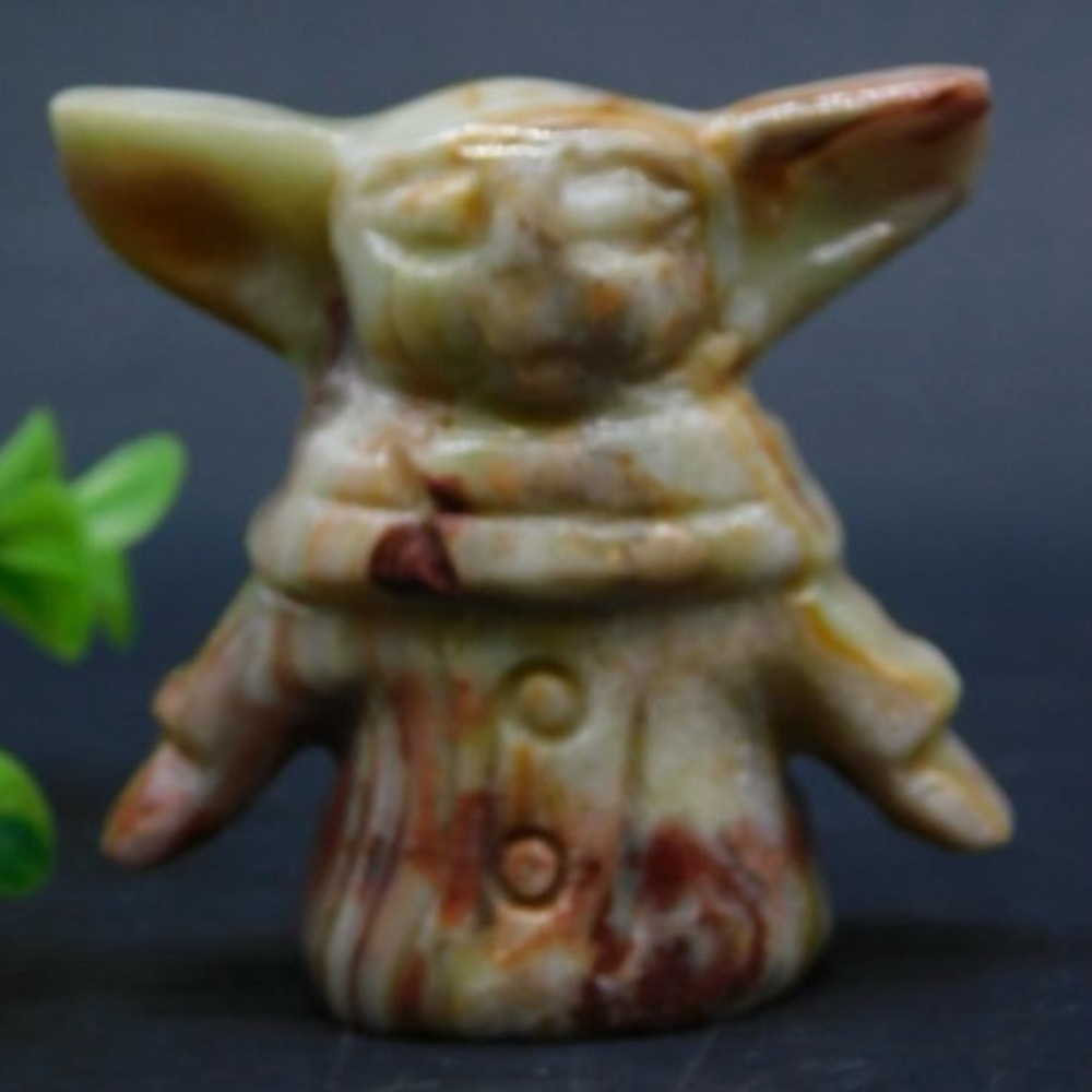 Carved Stone‎ Grogu Figurine.